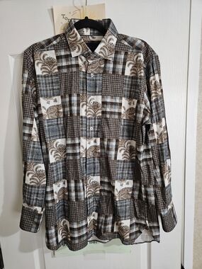 Men's Limited Edition 1/150 Plaid & Paisley Long-Sleeve Button-Down Shirt
